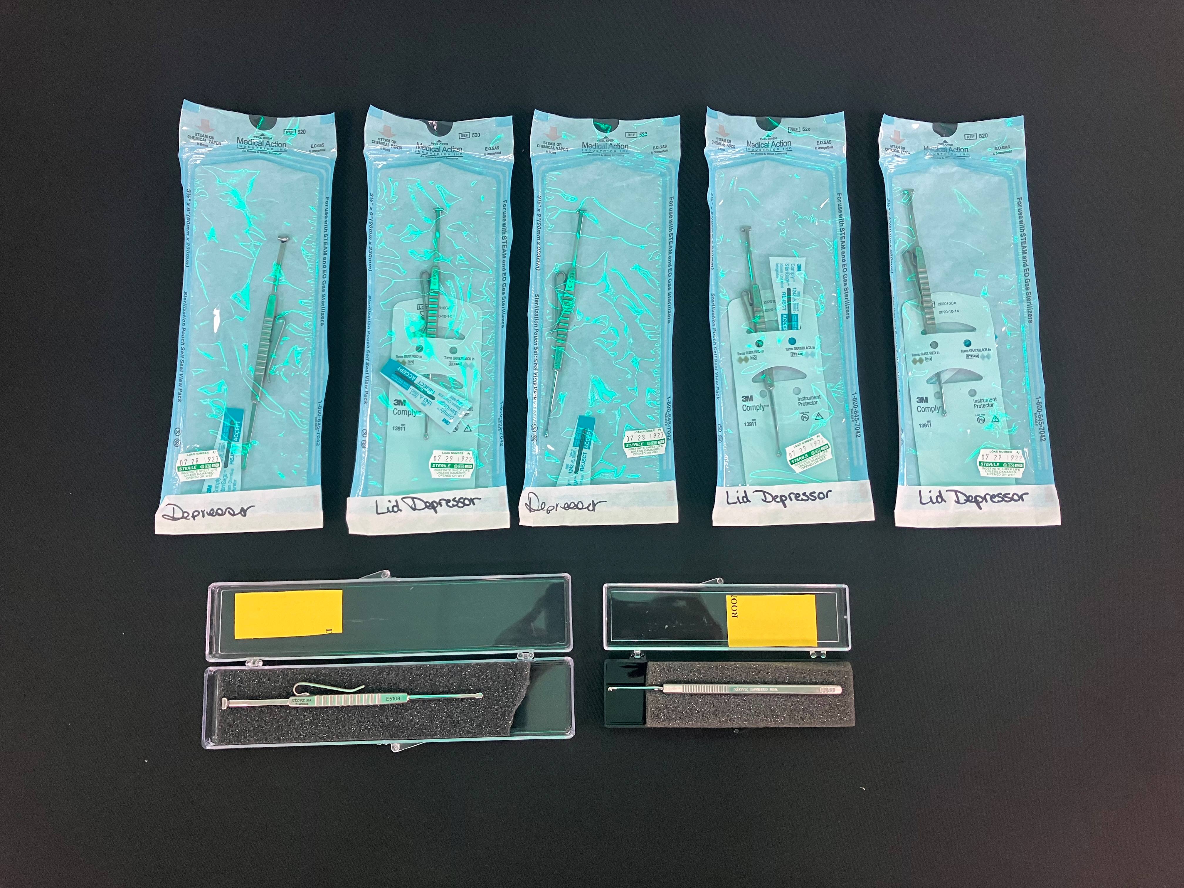 Lot of 7 Lid Depressors w/ Storz E 5108, Storz E5108, & Storz E5106