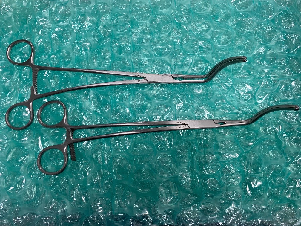 Lot of 2 - Giant Curved Forceps