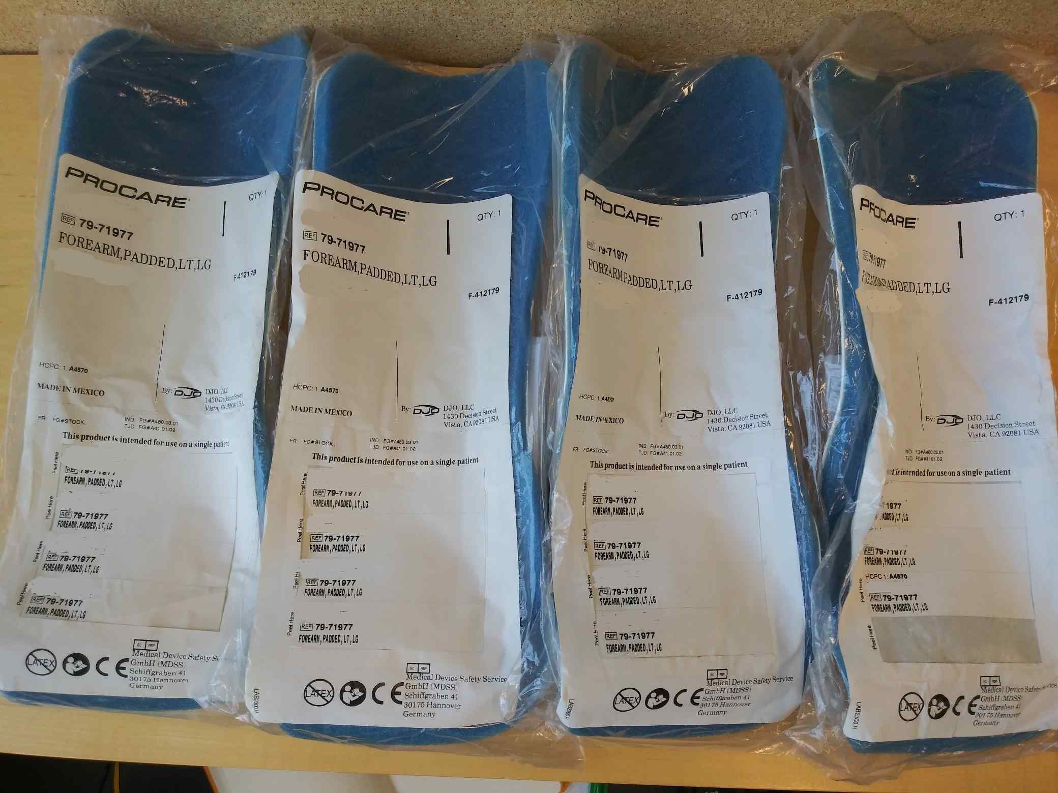 PROCARE Forearm Padded LT LG Brace - Lot of 4