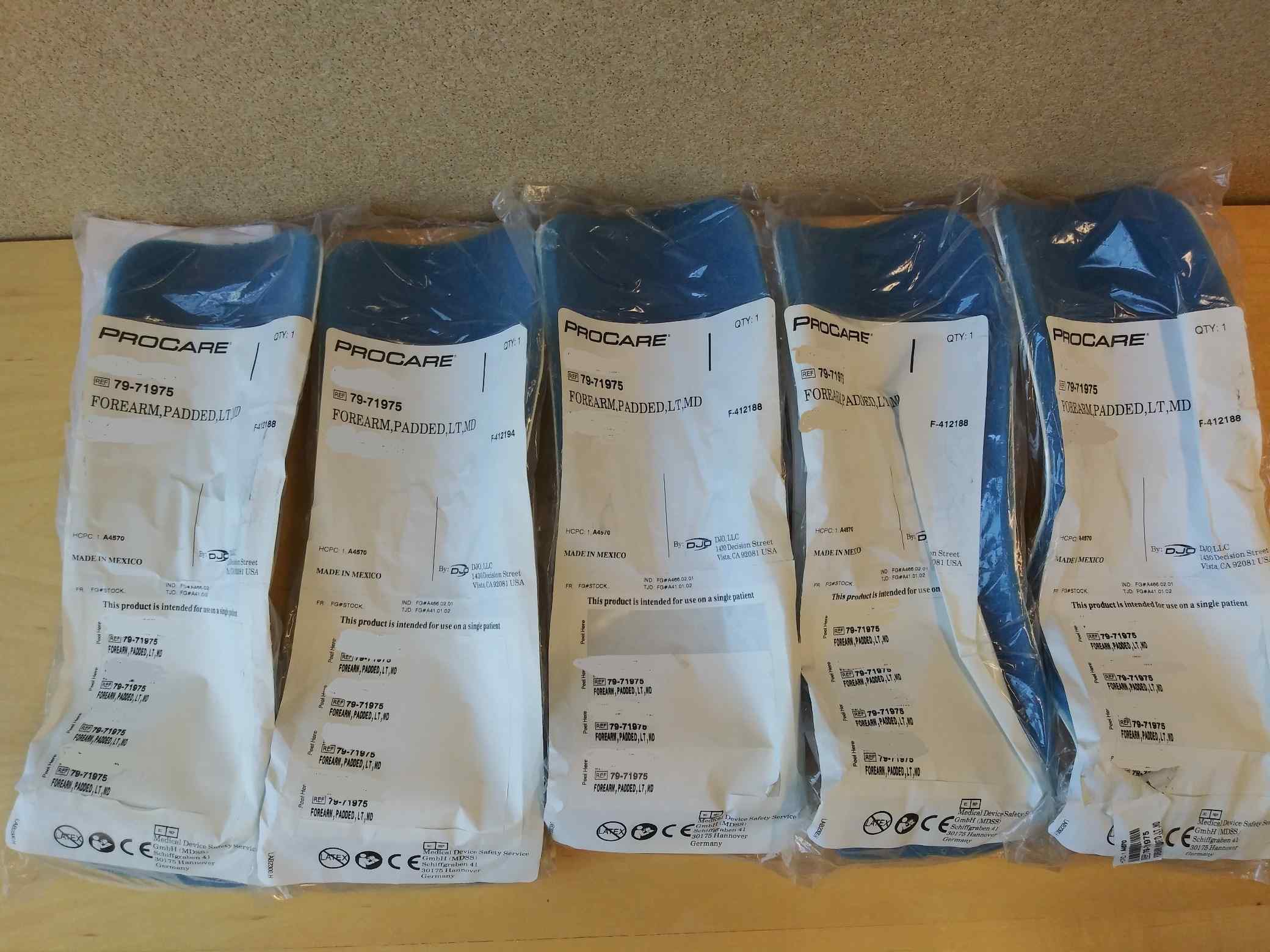 PROCARE Forearm Padded LT MD Brace - Lot of 5