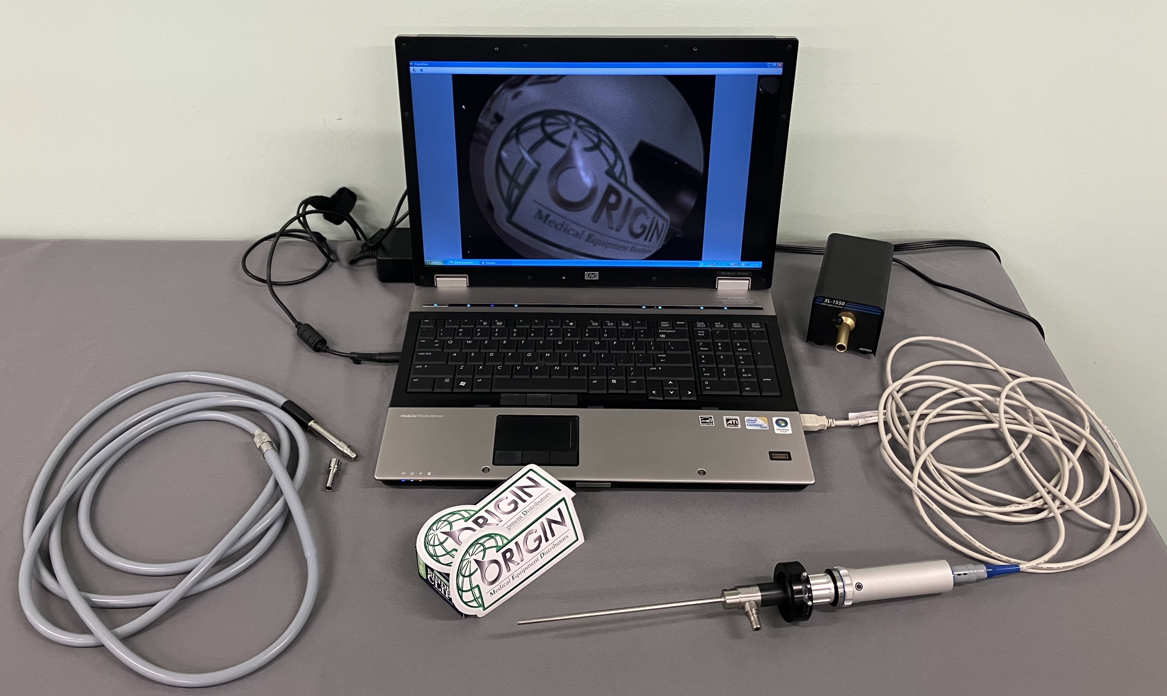 JEDMED Endoscopy System w/ Light, Camera, Endoscopy Cable & HP Laptop