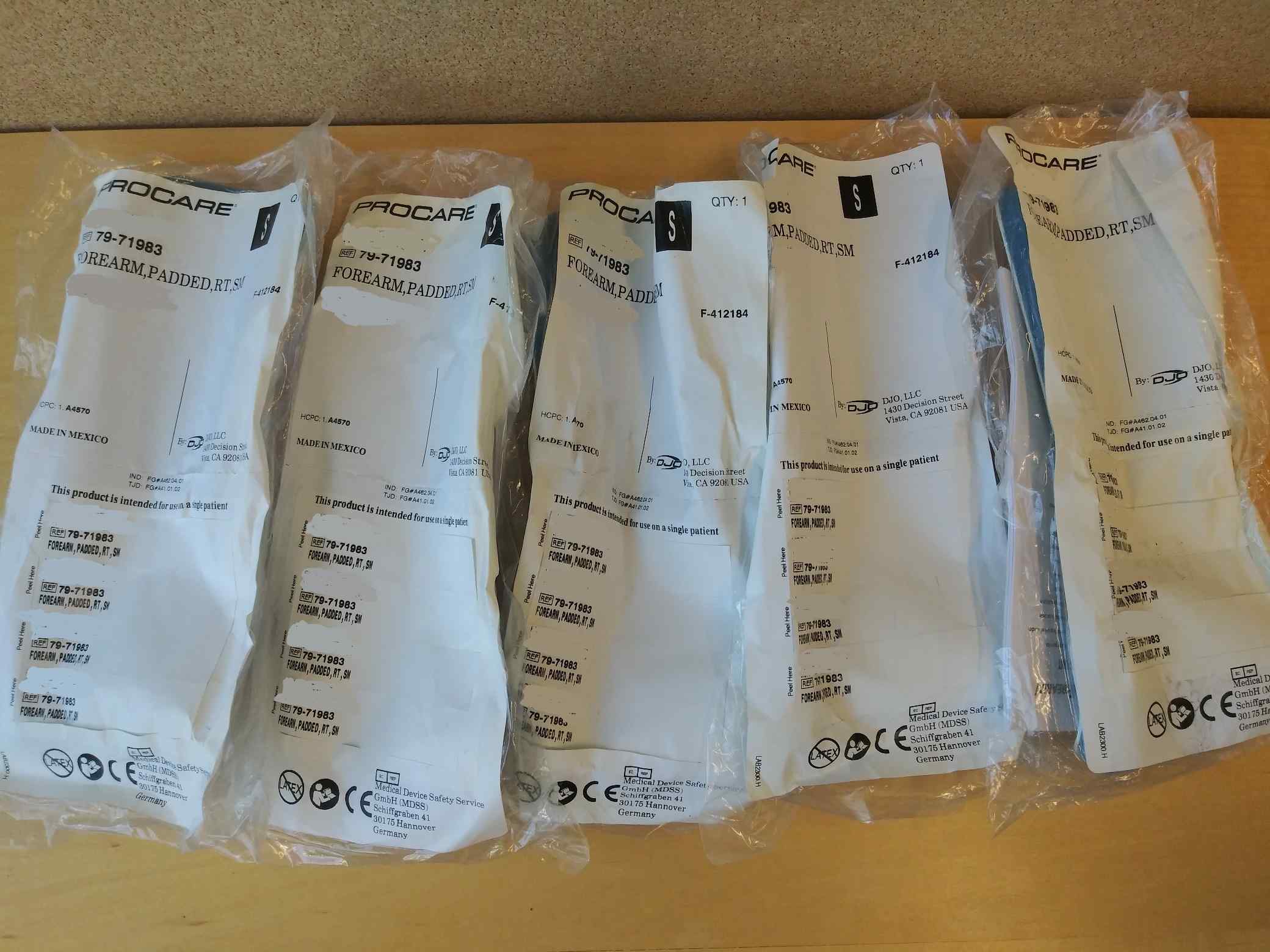 PROCARE Forearm Padded RT SM Brace - Lot of 5