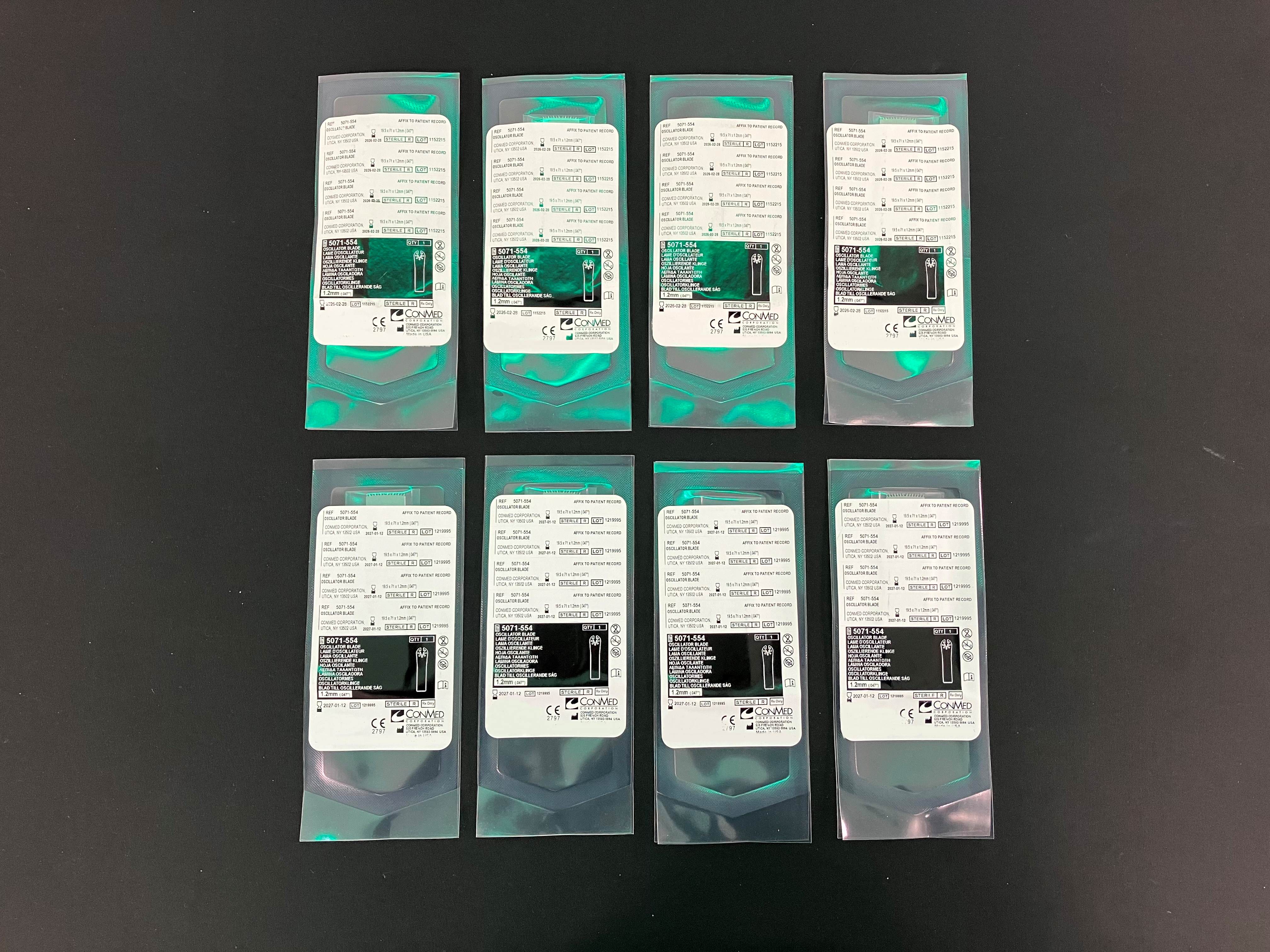 Conmed Hall 5071-554 Oscillator Blade 19.5 x 71 x 1.2 mm - Lot of 8
