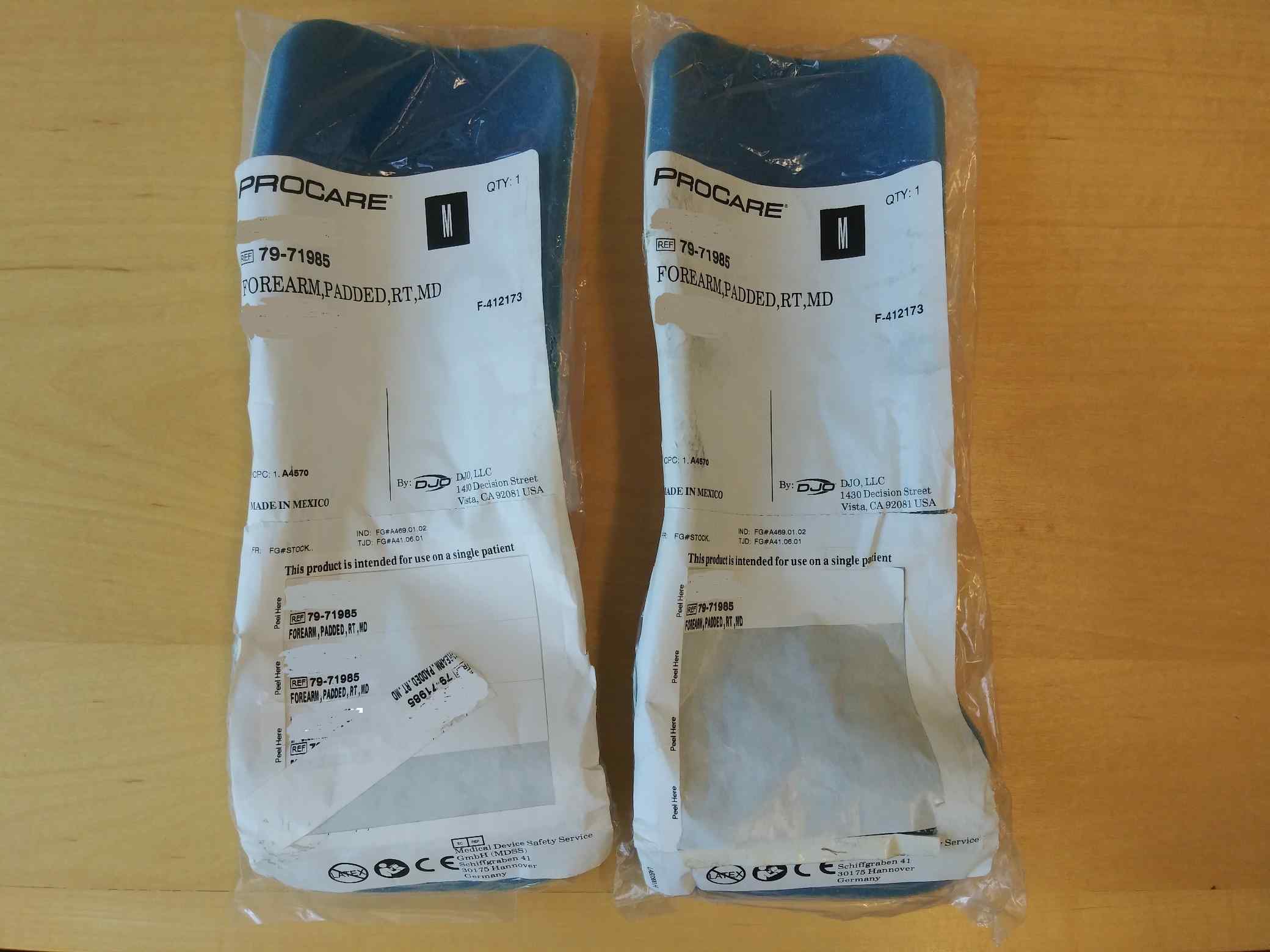 PROCARE Forearm Padded RT MD Brace - Lot of 2