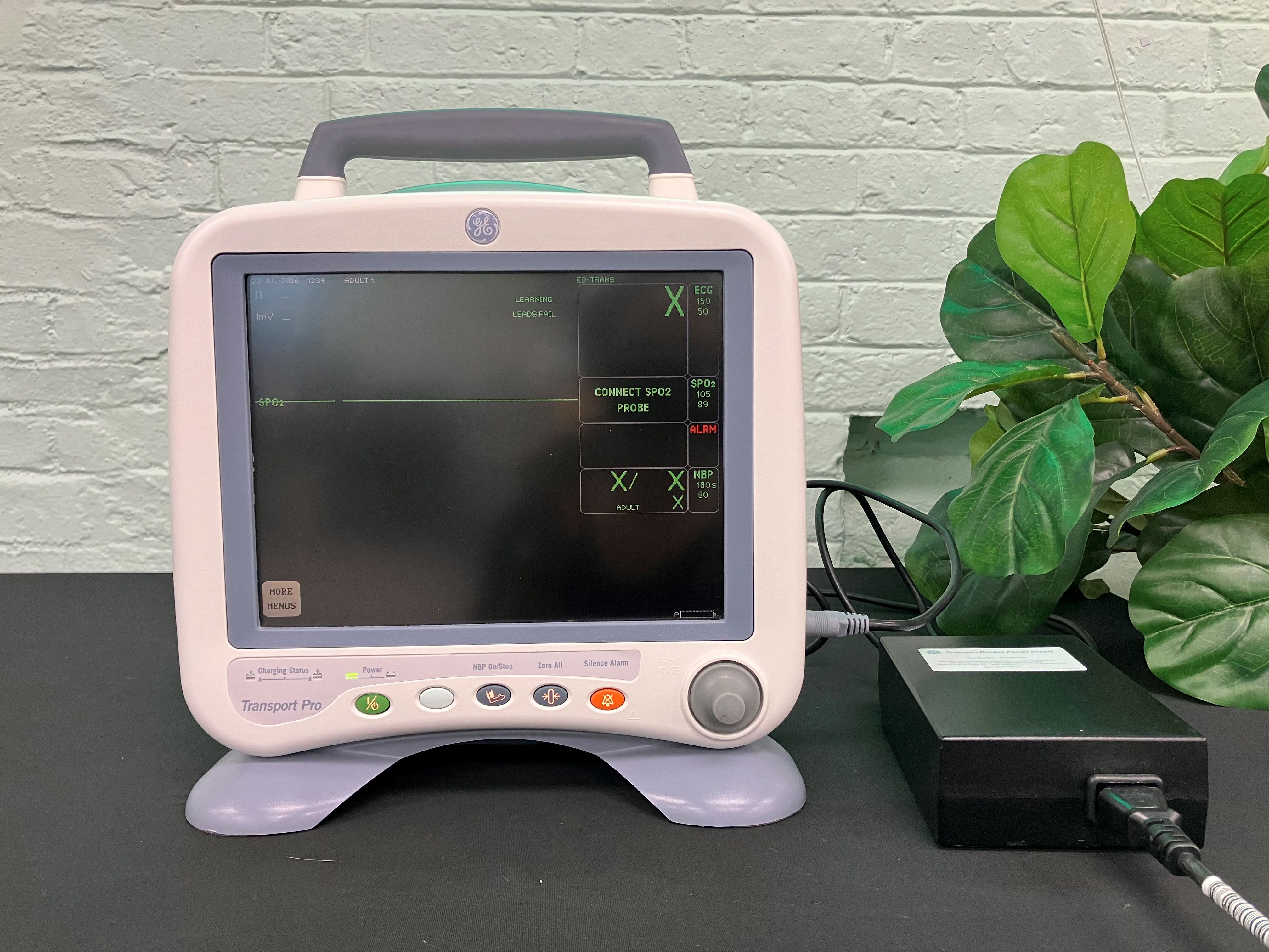 GE Transport Pro Patient Monitor w/ Power Supply & Patient Module
