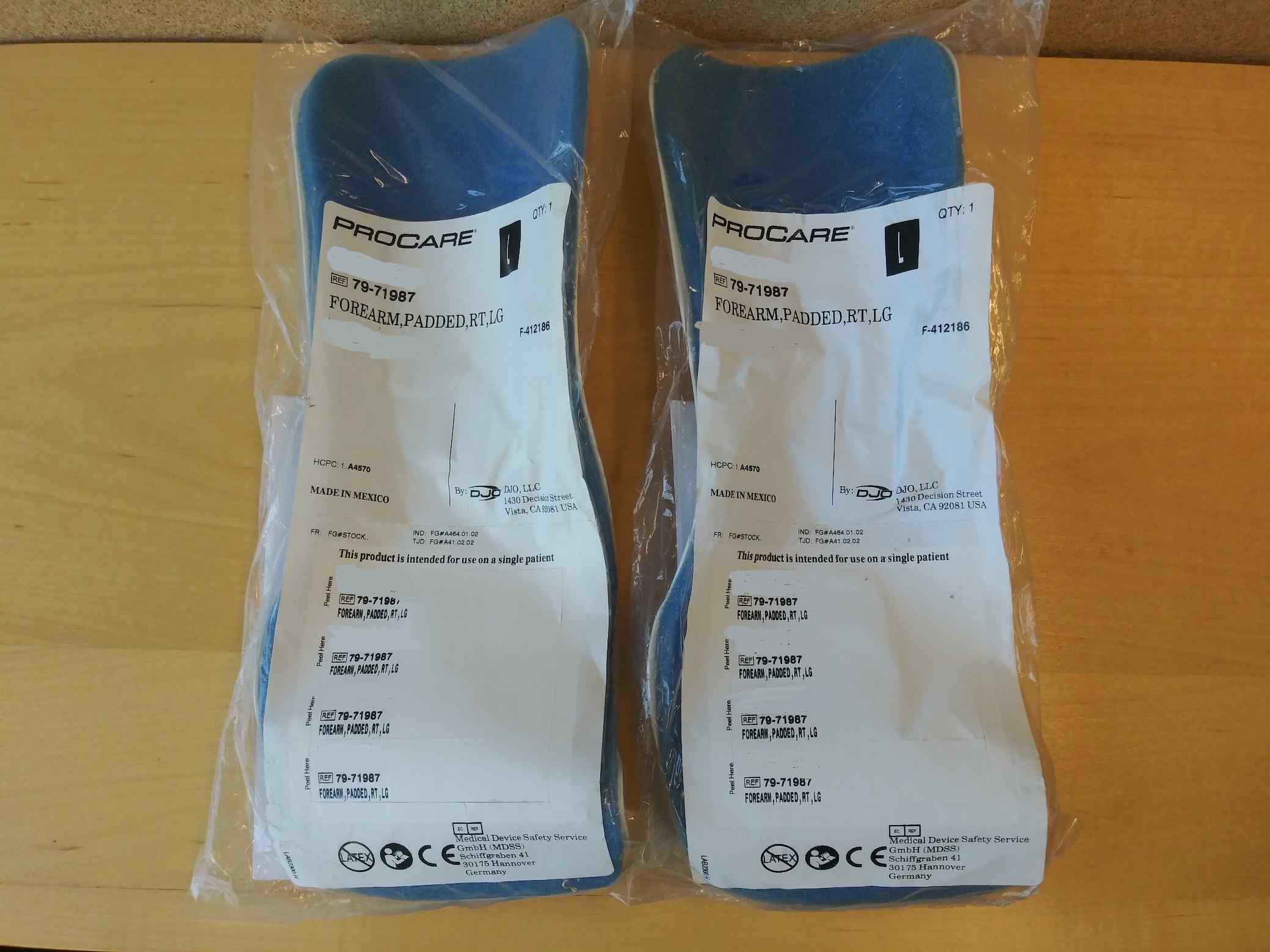 PROCARE Forearm Padded RT LG Brace - Lot of 2