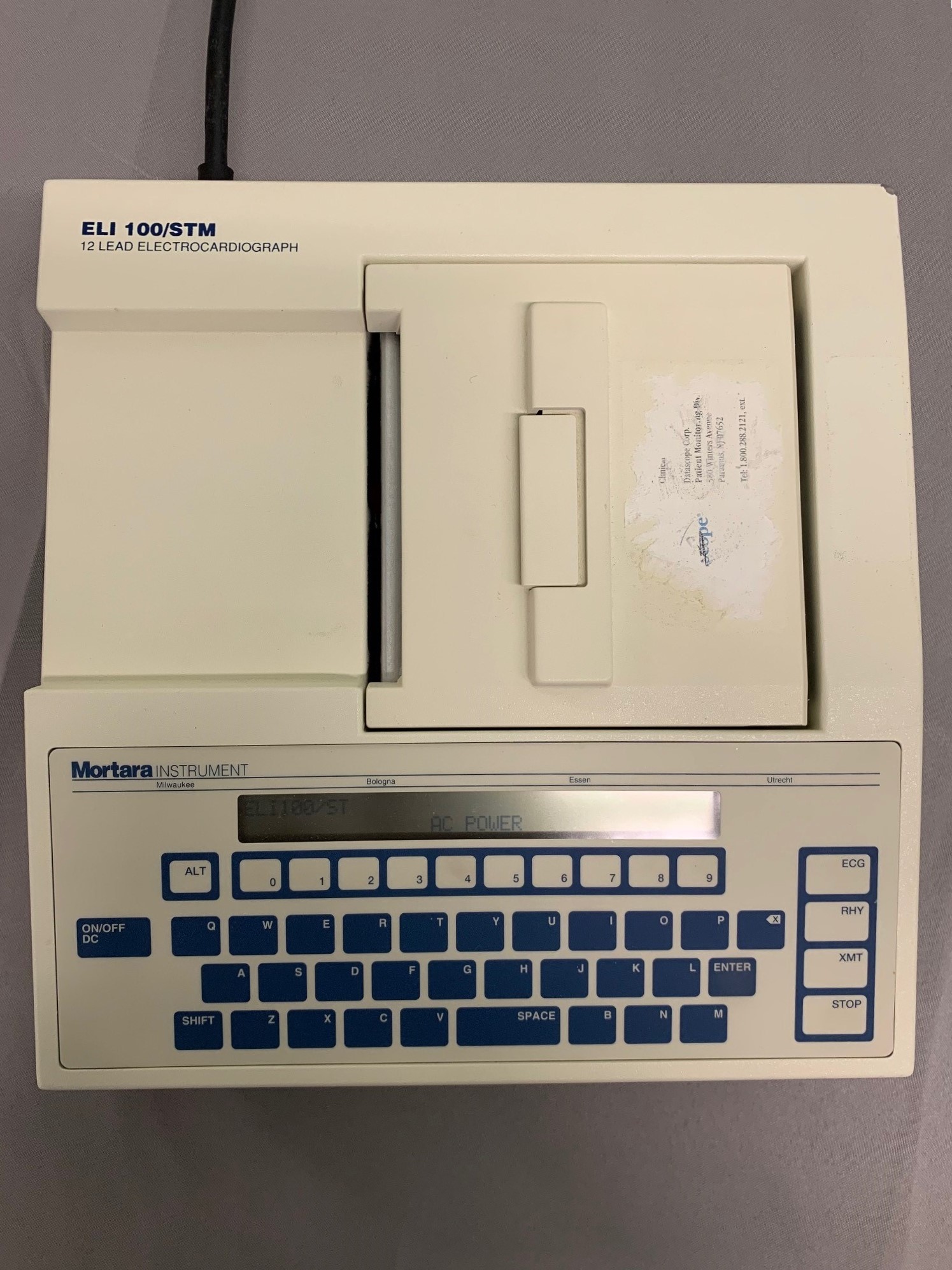 Datascope Mortara Instrument ELI100/STM 12 Lead EKG / ECG Machine